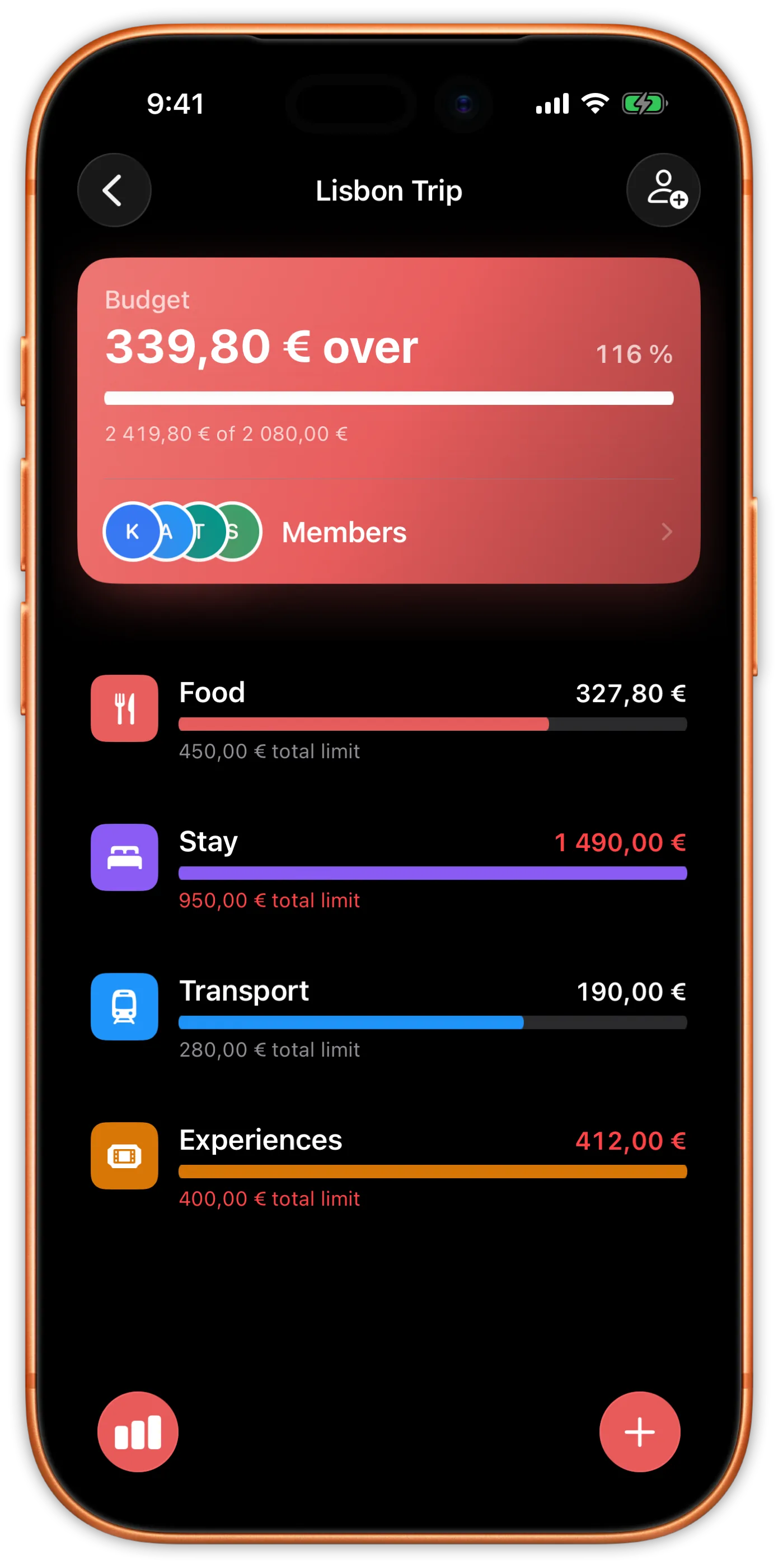 My Expenses expense sheet budget overview